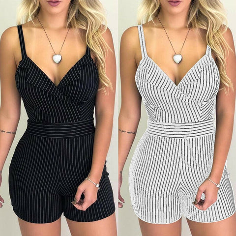 Women Sexy Black Rompers Short Jumpsuits White Bodysuits Womens